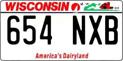 WI license plate 654NXB