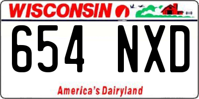 WI license plate 654NXD