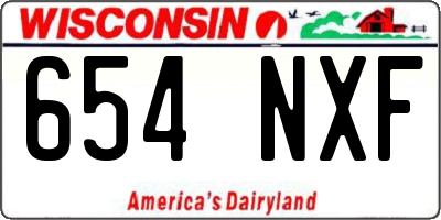 WI license plate 654NXF