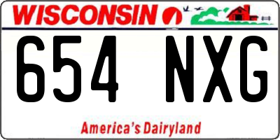 WI license plate 654NXG