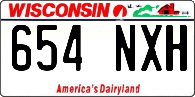 WI license plate 654NXH