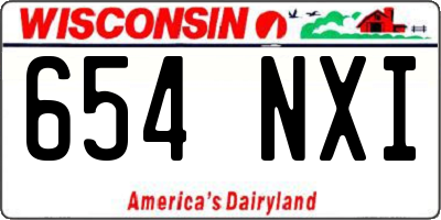 WI license plate 654NXI