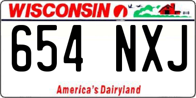 WI license plate 654NXJ