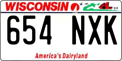 WI license plate 654NXK