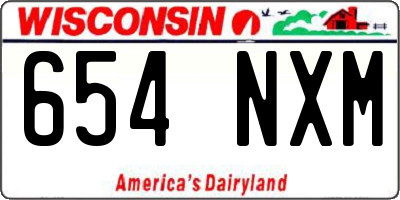 WI license plate 654NXM