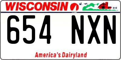 WI license plate 654NXN