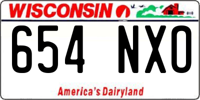WI license plate 654NXO