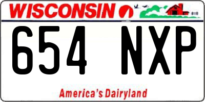 WI license plate 654NXP