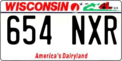 WI license plate 654NXR