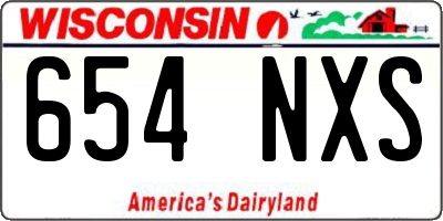 WI license plate 654NXS