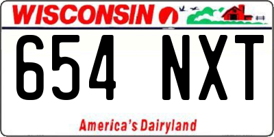 WI license plate 654NXT