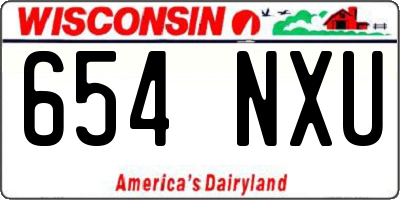 WI license plate 654NXU