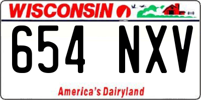 WI license plate 654NXV
