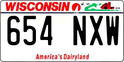 WI license plate 654NXW