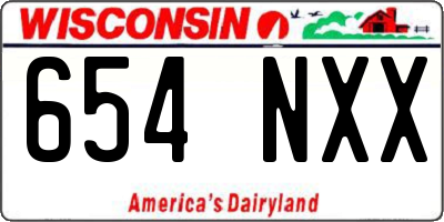 WI license plate 654NXX