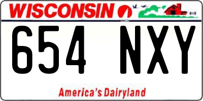 WI license plate 654NXY