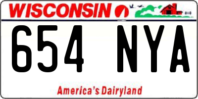 WI license plate 654NYA