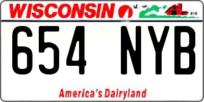 WI license plate 654NYB