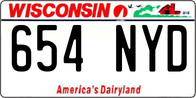WI license plate 654NYD