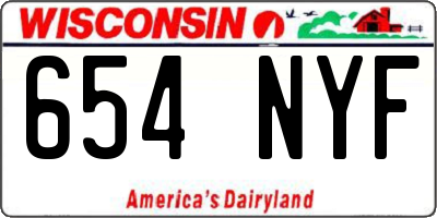 WI license plate 654NYF