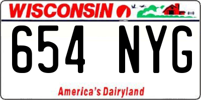 WI license plate 654NYG