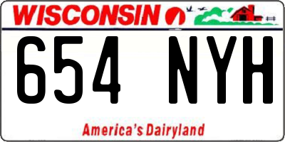 WI license plate 654NYH