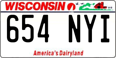 WI license plate 654NYI