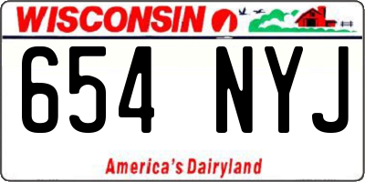 WI license plate 654NYJ