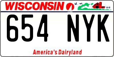 WI license plate 654NYK
