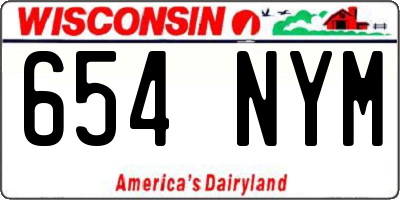 WI license plate 654NYM