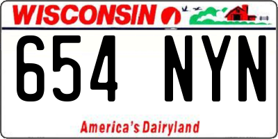 WI license plate 654NYN