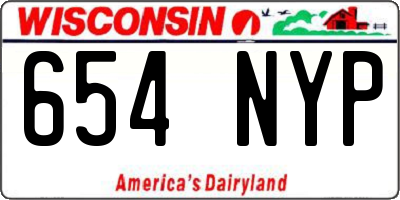 WI license plate 654NYP