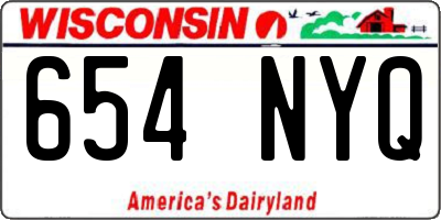 WI license plate 654NYQ