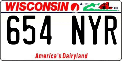 WI license plate 654NYR