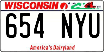 WI license plate 654NYU