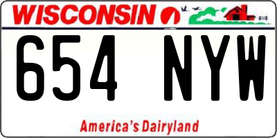 WI license plate 654NYW