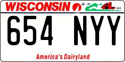 WI license plate 654NYY