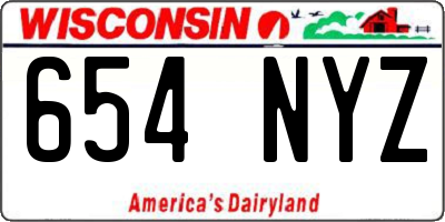 WI license plate 654NYZ