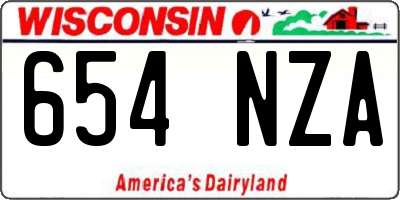 WI license plate 654NZA