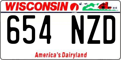 WI license plate 654NZD