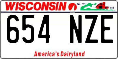 WI license plate 654NZE