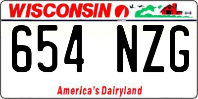 WI license plate 654NZG