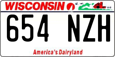 WI license plate 654NZH
