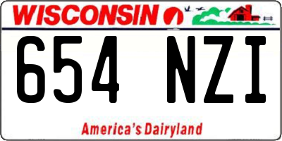WI license plate 654NZI