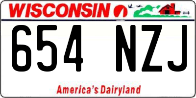 WI license plate 654NZJ