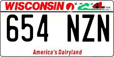 WI license plate 654NZN