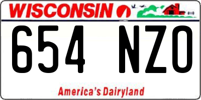 WI license plate 654NZO