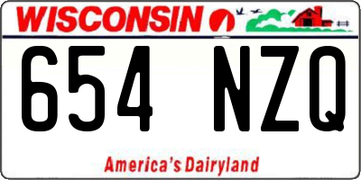 WI license plate 654NZQ