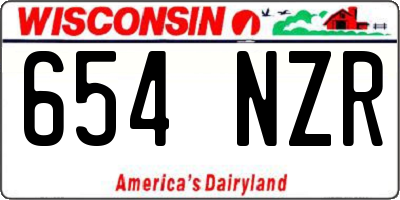 WI license plate 654NZR