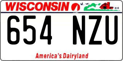 WI license plate 654NZU